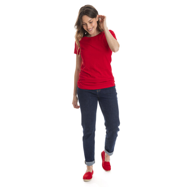 PALÂBA - T shirt en coton rouge col rond – XL