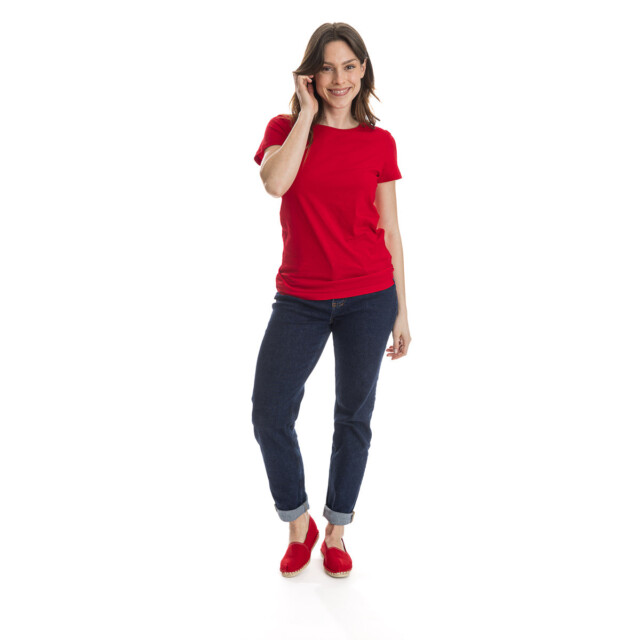 PALÂBA - T shirt en coton rouge col rond – XL