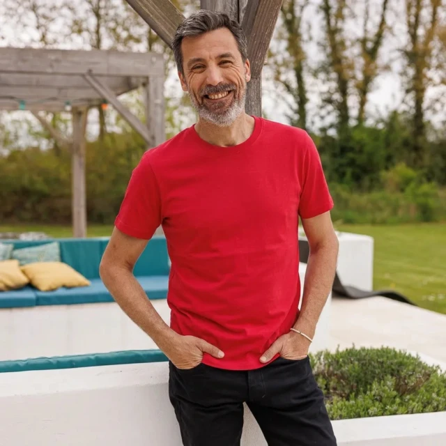 PALÂBA - Tee shirt rouge uni manche courte