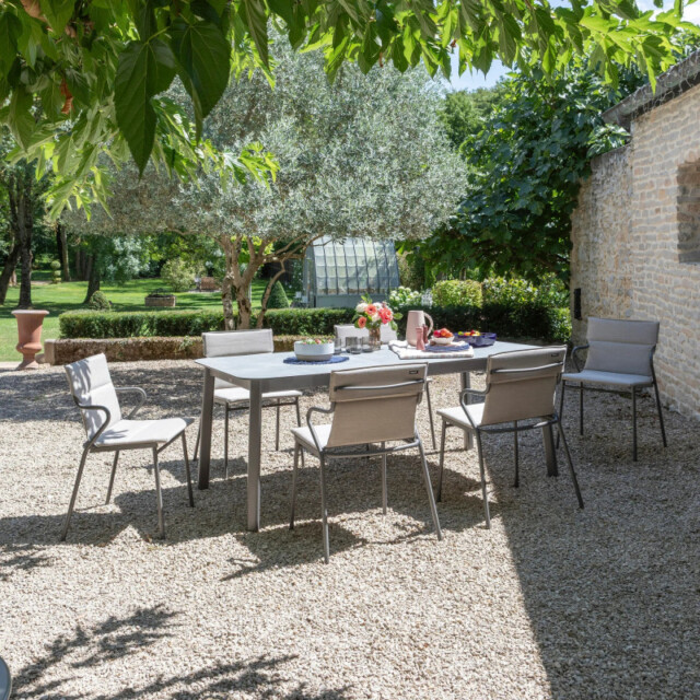 LAFUMA Mobilier - Table de repas extensible LAFUMA MOBILIER Oron HPL 6-8 personnes GRIS CIMENT