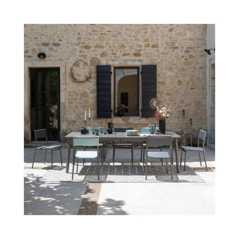 LAFUMA MOBILIER - Table de repas extensible LAFUMA MOBILIER Oron HPL 8-10 personnes GRIS CIMENT