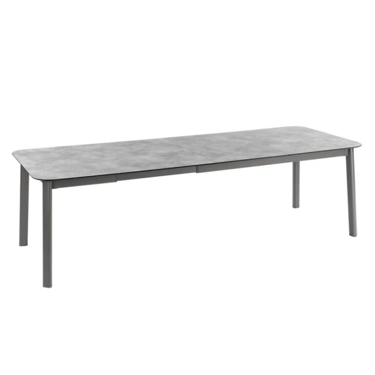 LAFUMA MOBILIER - Table de repas extensible LAFUMA MOBILIER Oron HPL 8-10 personnes GRIS CIMENT