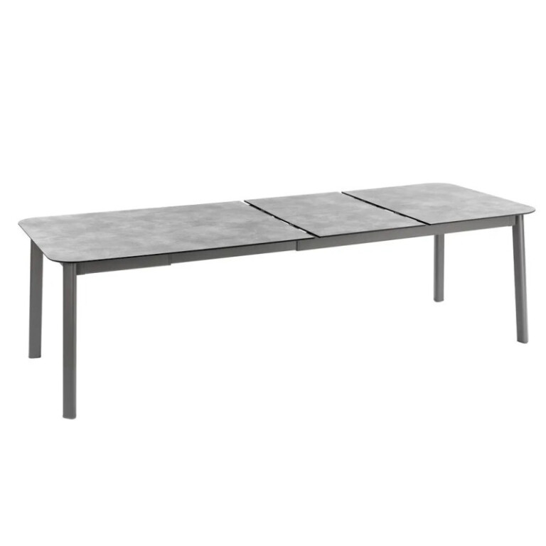 LAFUMA MOBILIER - Table de repas extensible LAFUMA MOBILIER Oron HPL 8-10 personnes GRIS CIMENT
