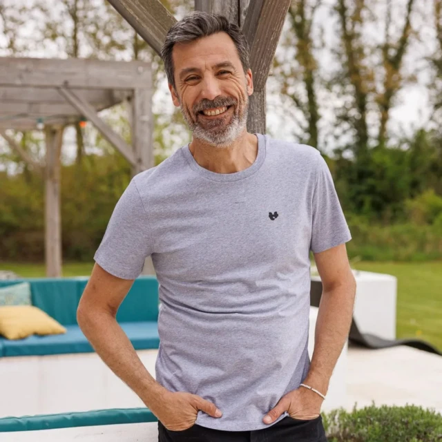 Tee shirt gris homme coton bio par la marque PALÂBA PALÂBA - Tee shirt gris homme coton bio