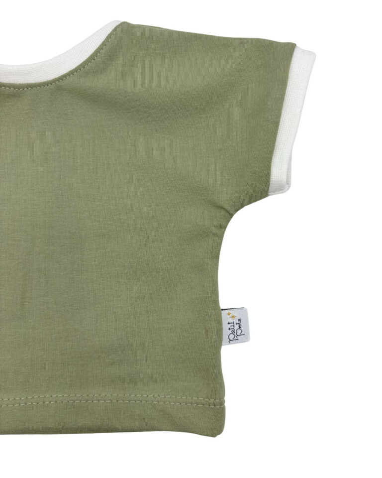Petit Pote - T-shirt enfant Jersey Kaki – 12 mois / Vert kaki