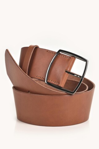 THELMA & ROSE - Ceinture large en cuir pleine fleur Eva