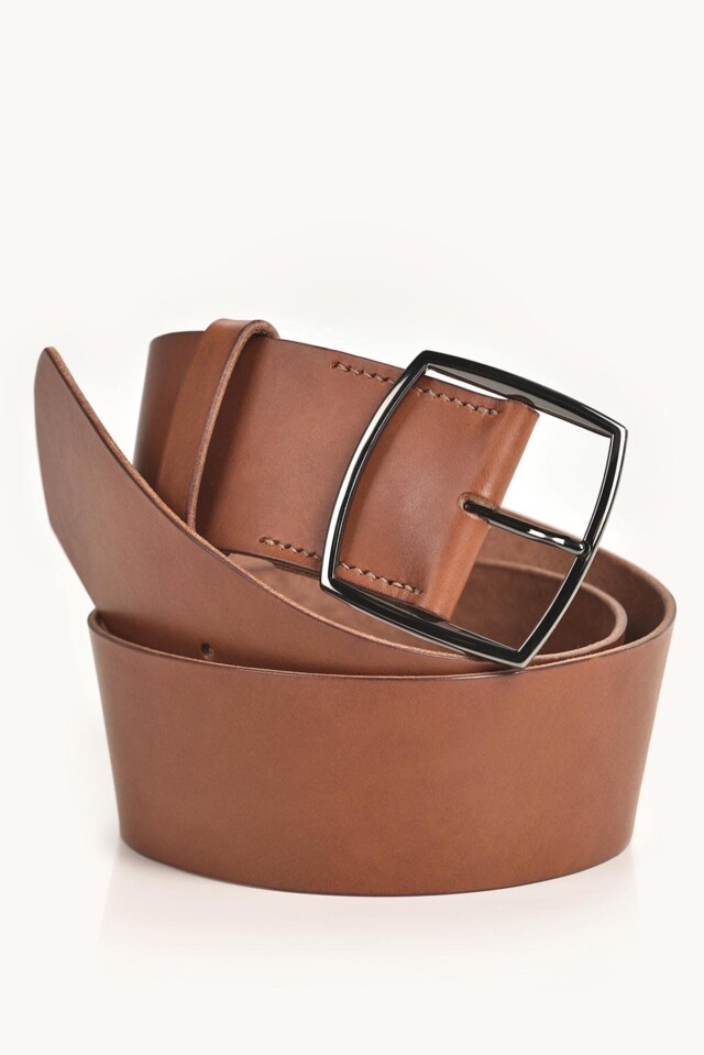 Ceinture large en cuir pleine fleur Eva par la marque THELMA & ROSE THELMA & ROSE - Ceinture large en cuir pleine fleur Eva
