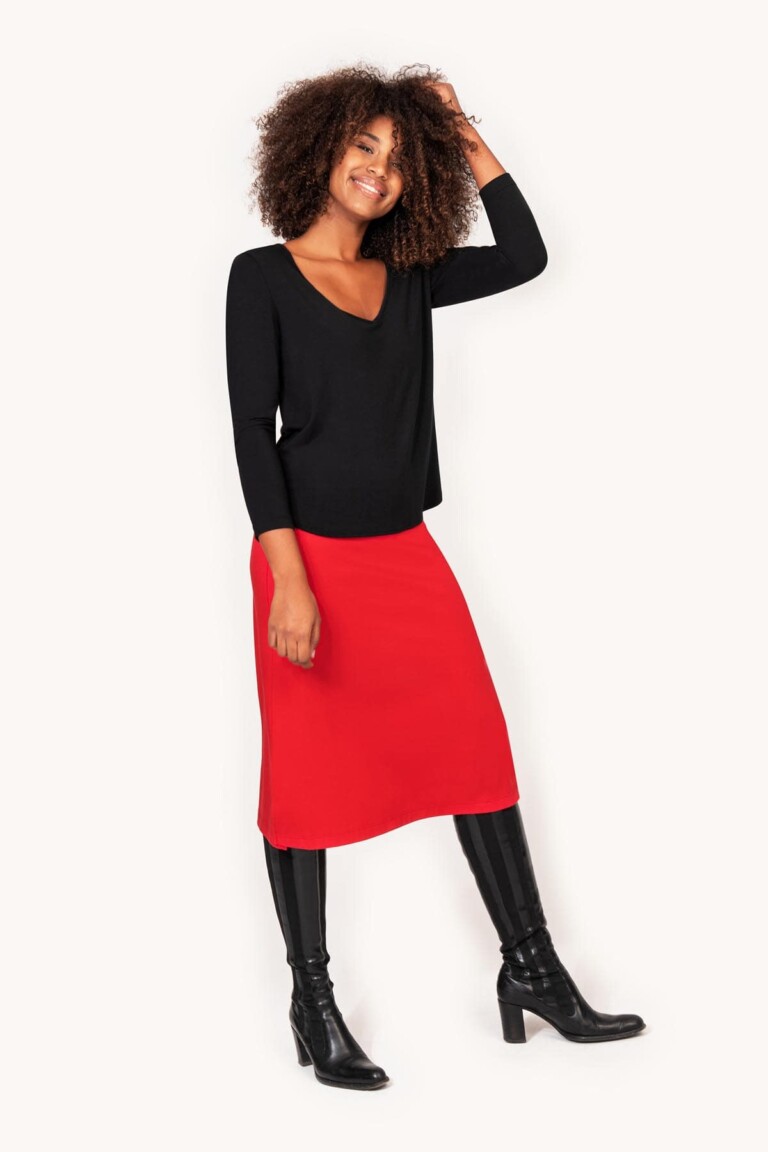 Thelma Rose - Jupe midi fendue Ombeline – 44 / Navy