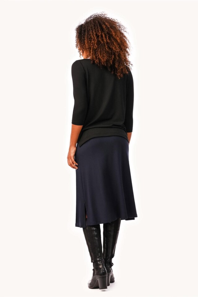 Thelma Rose - Jupe midi fendue Ombeline – 44 / Navy