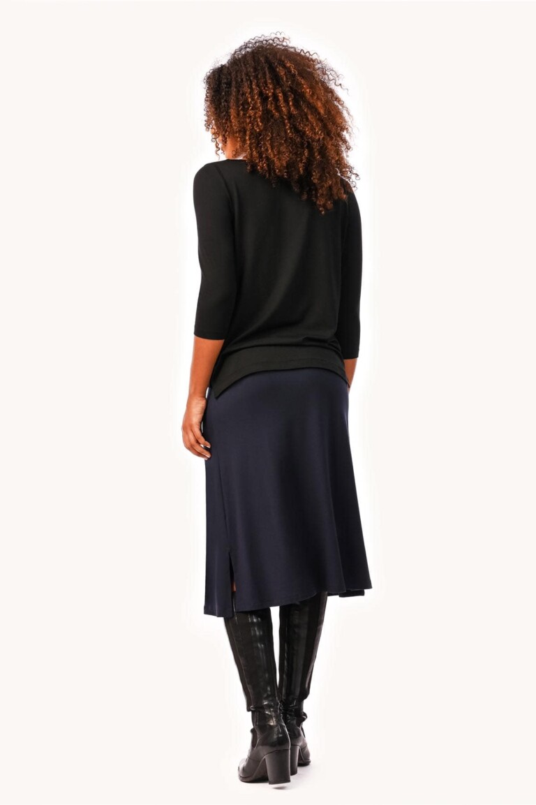 Thelma Rose - Jupe midi fendue Ombeline – 44 / Navy