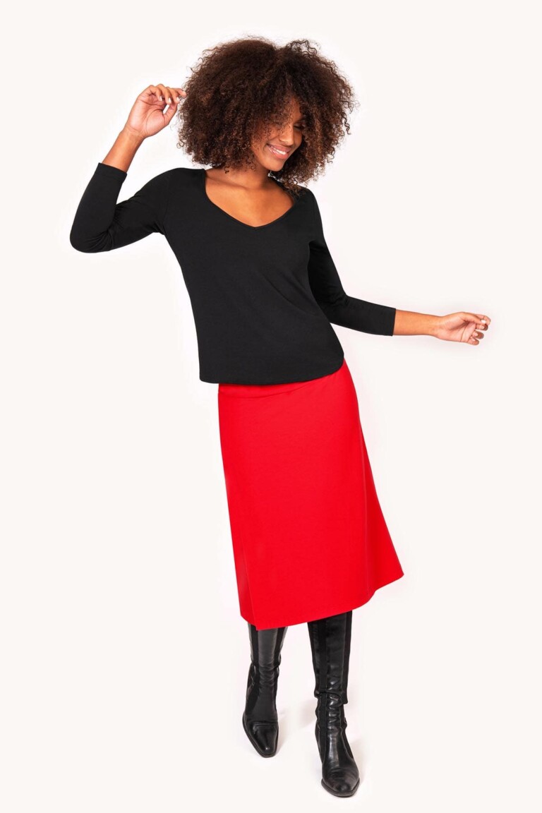 Thelma Rose - Jupe midi fendue Ombeline – 44 / Navy