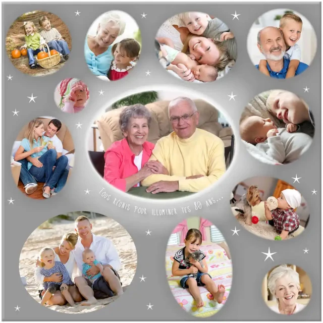 L’Atelier BABY’SPHERE - Cadre photo anniversaire personnalisé – Tous réunis pour illuminer tes XX ans