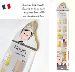 L’Atelier BABY’SPHERE - Toise Murale personnalisée au feu les Pompiers