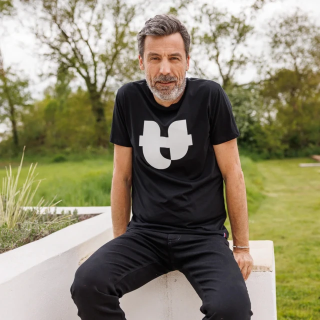PALÂBA - Tshirt noir imprimé coton bio – XXXL