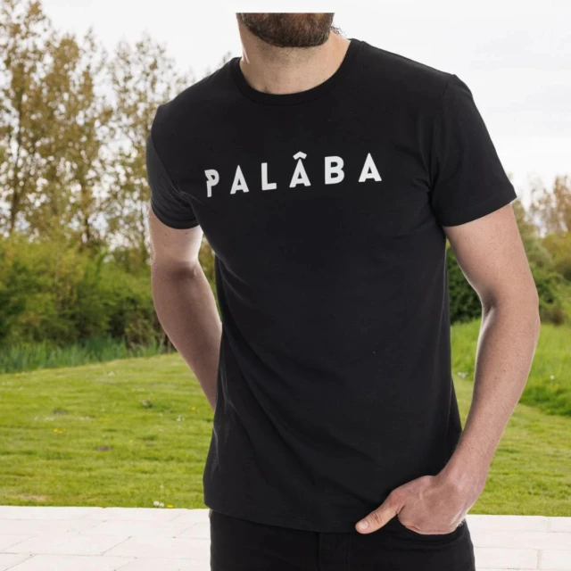 PALÂBA - Tshirt noir Jersey coton bio imprimé