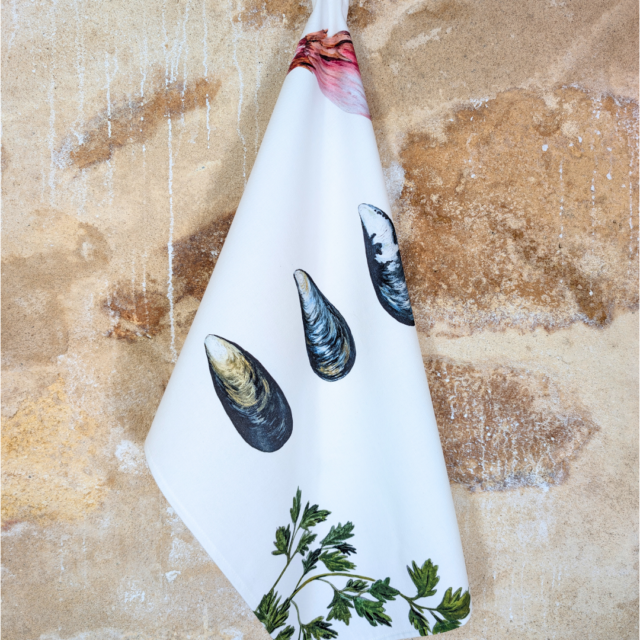 varek.illustrations - Torchon 100% coton : Les Moules Marinières