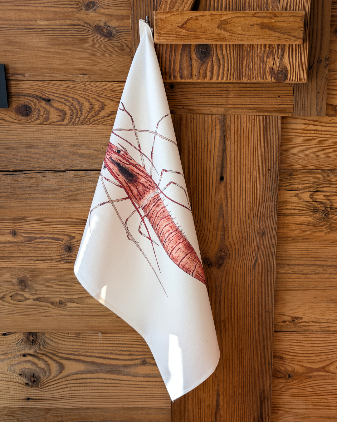 143 varek.illustrations - Torchon 100% coton : La Crevette