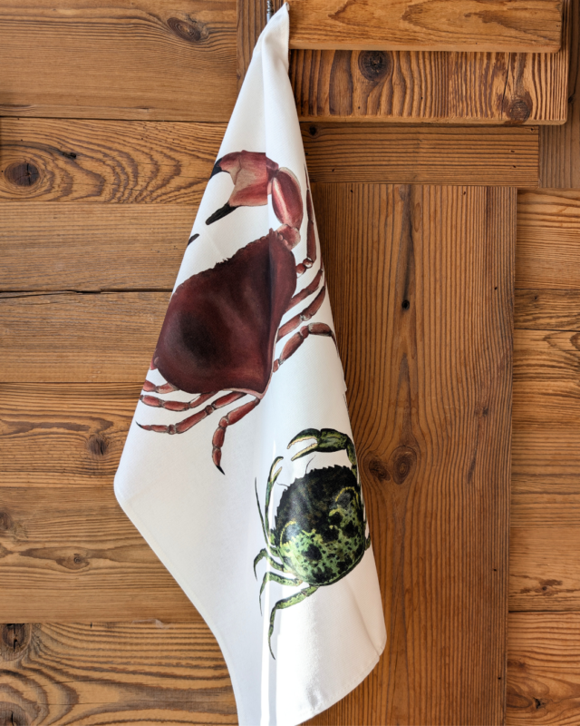Torchon 100% coton : Les Crabes par la marque Varek Illustrations Varek Illustrations - Torchon 100% coton : Les Crabes