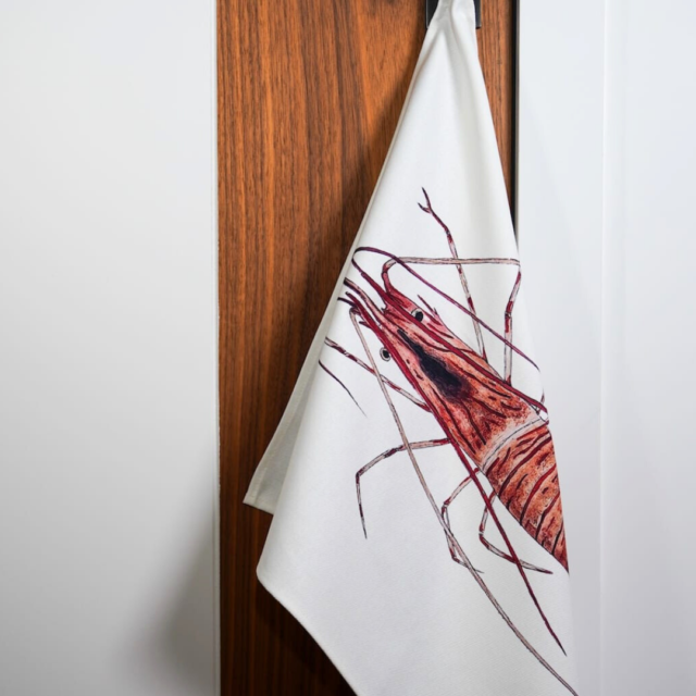 varek.illustrations - Torchon 100% coton : La Crevette