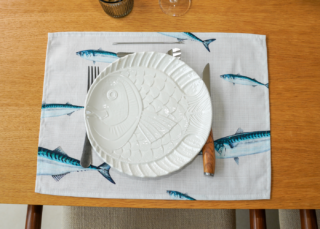 Varek Illustrations - Set de table en coton enduit : Maquereau