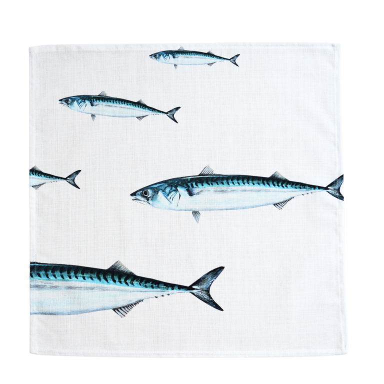 varek.illustrations - Serviette de table en coton : Maquereau