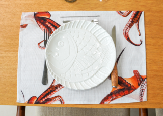 Varek Illustrations - Set de table en coton enduit : Poulpe