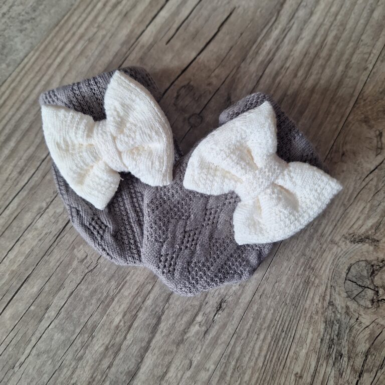 La Fabrique A DeDeuh - Moufles bébé noeud fille en tissu maille de coton façon tricot jacquard 10 couleurs – 9.12 mois