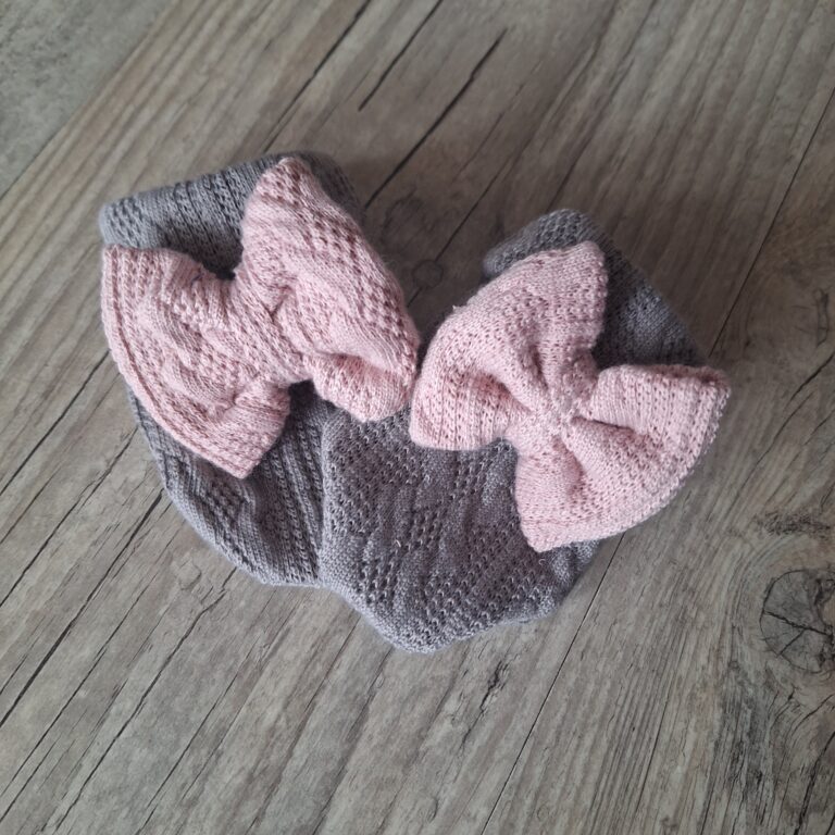 La Fabrique A DeDeuh - Moufles bébé noeud fille en tissu maille de coton façon tricot jacquard 10 couleurs – 9.12 mois