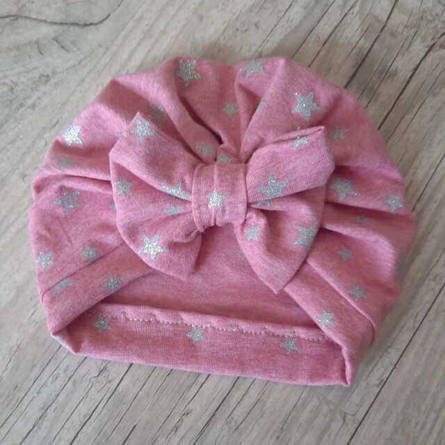 buns ou simple en jersey extensible rose étoile argent – adulte