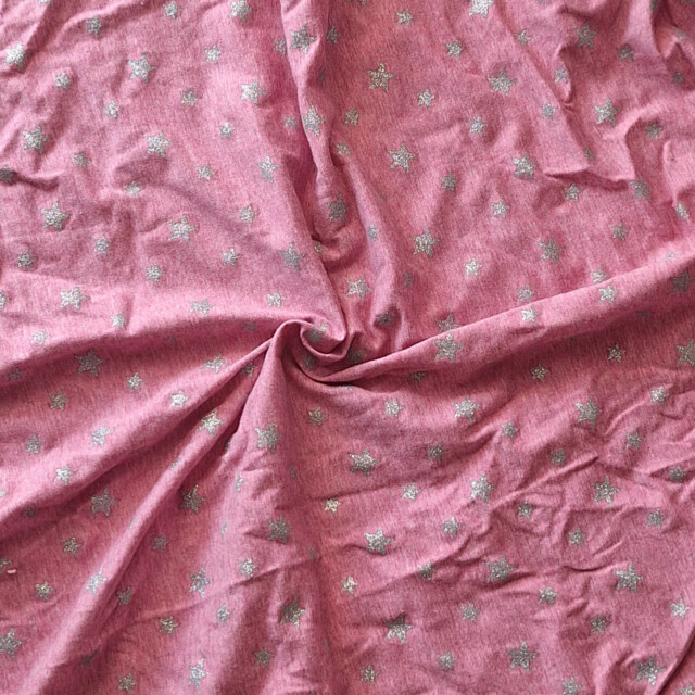 buns ou simple en jersey extensible rose étoile argent – adulte