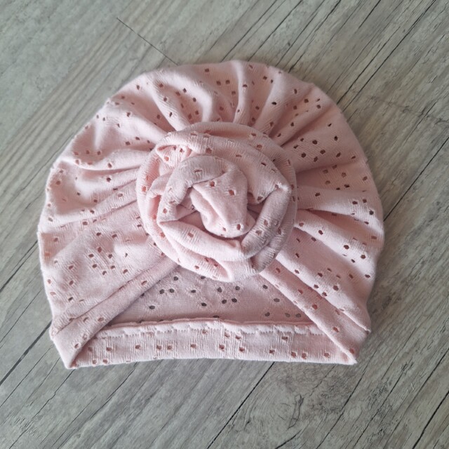 La Fabrique A DeDeuh - Turban Bonnet – Jersey Ajouré Broderie Anglaise – Finition au Choix – Oeko-Tex – adulte