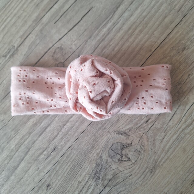 La Fabrique A DeDeuh - Bandeau Bébé – Jersey Ajouré Broderie Anglaise – Nœud ou Rose de Tissu – Oeko-Tex – adulte