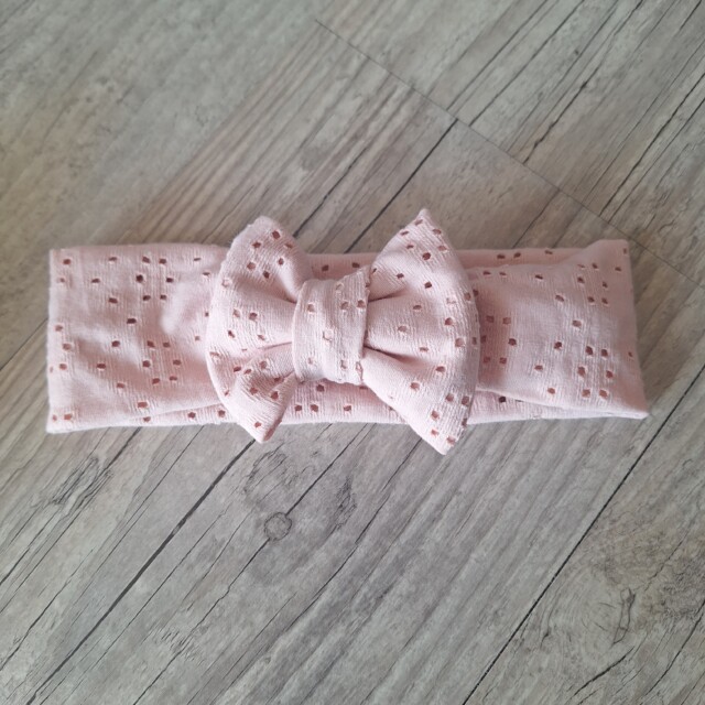 La Fabrique A DeDeuh - Bandeau Bébé – Jersey Ajouré Broderie Anglaise – Nœud ou Rose de Tissu – Oeko-Tex – adulte