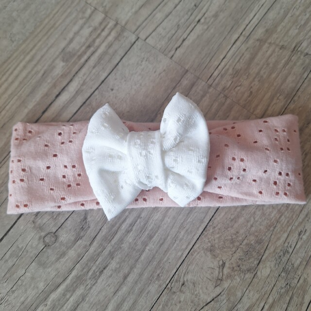 La Fabrique A DeDeuh - Bandeau Bébé – Jersey Ajouré Broderie Anglaise – Nœud ou Rose de Tissu – Oeko-Tex – adulte