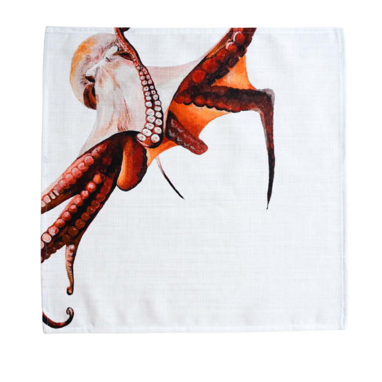 varek.illustrations - Serviette de table en coton : Poulpe