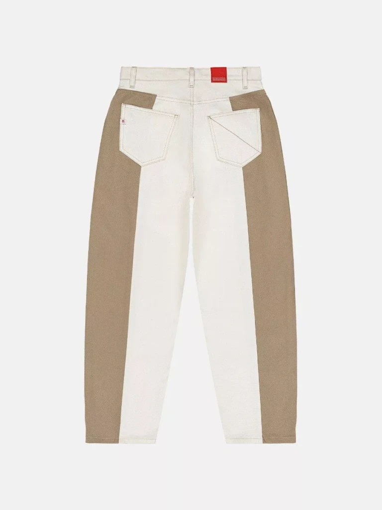 1083 - PANTALON BICOLORE 219H superdenim ecru beige Femme