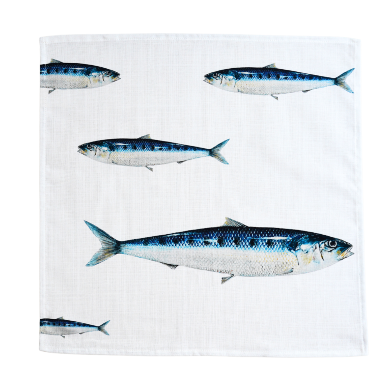 varek.illustrations - Serviette de table en coton : Sardine