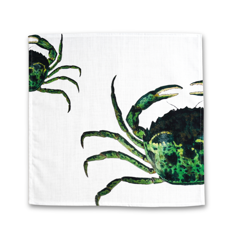 varek.illustrations - Serviette de table en coton : Crabe Vert