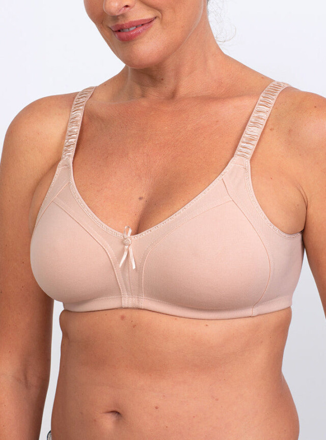MAISON SOLFIN - Soutien-gorge sans armatures en coton rose poudre