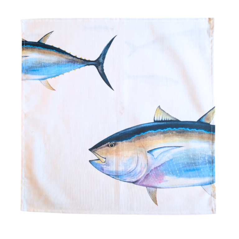varek.illustrations - Serviette de table en coton : Thon Rouge