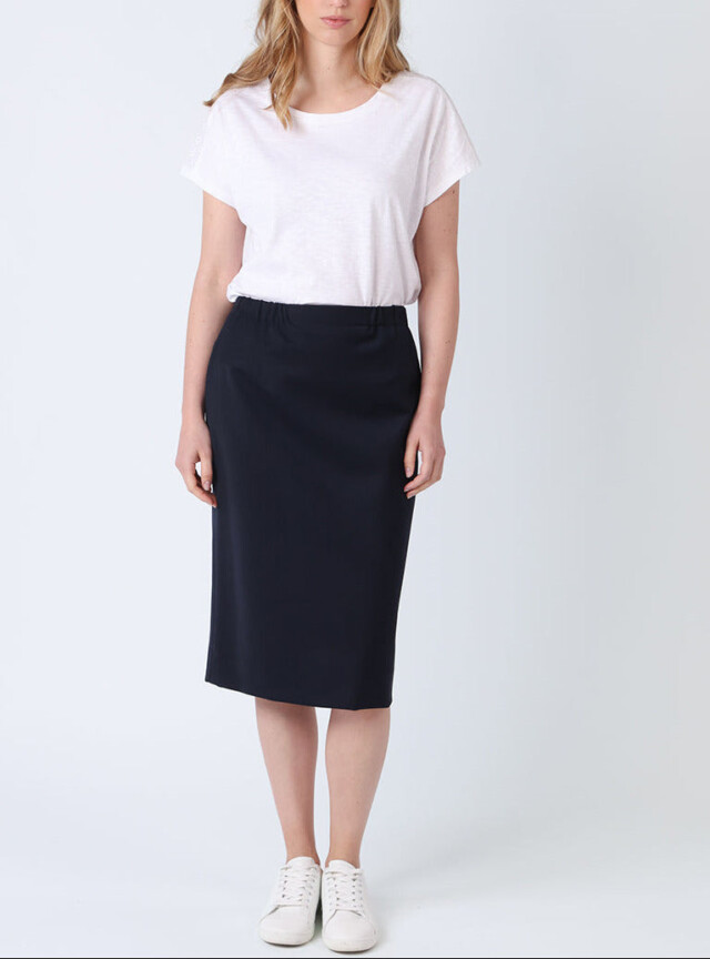 Maison-solfin - Jupe droite femme bleu marine – 54