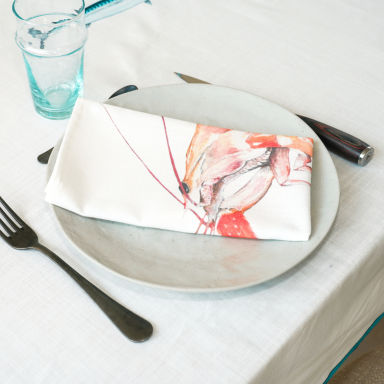 41 d7bf572e ef31 4b3d 859f 5ee185408fd0 varek.illustrations - Serviette de table en coton : Langoustine
