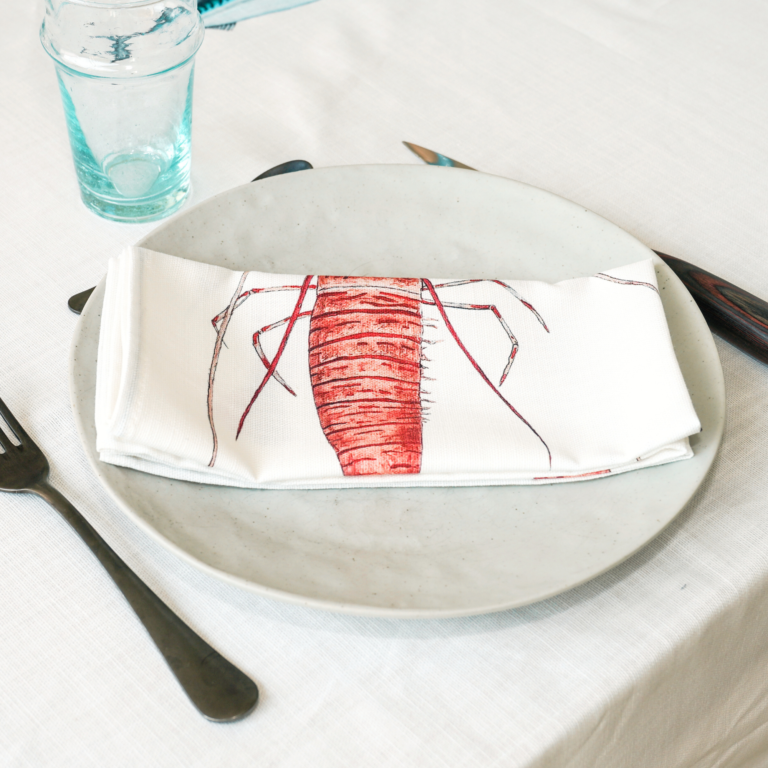 varek.illustrations - Serviette de table en coton : Crevette