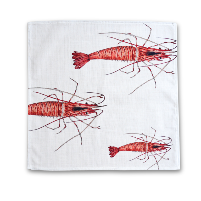 varek.illustrations - Serviette de table en coton : Crevette
