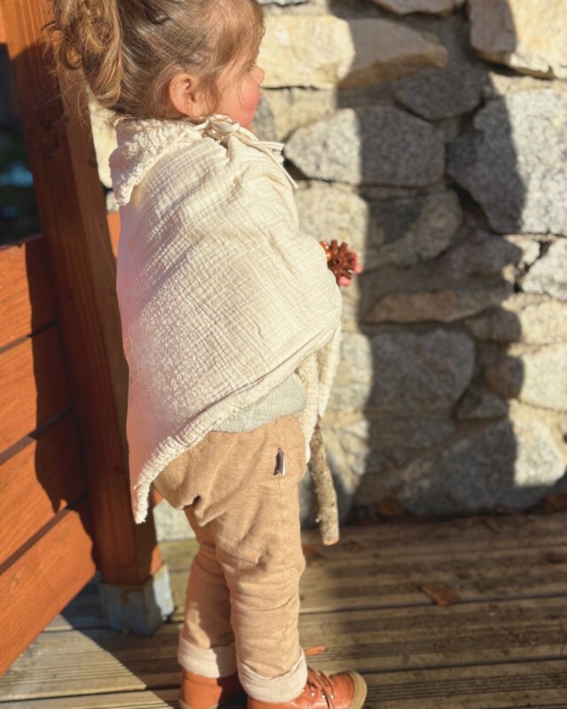 Petit Pote - Poncho bébé enfant – Taille unique / Bleu denim