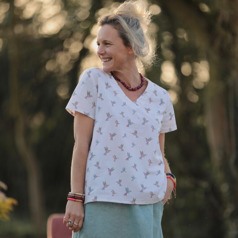 Meta SS25 - Blouse Nila - Voile de coton Colibris – XXL