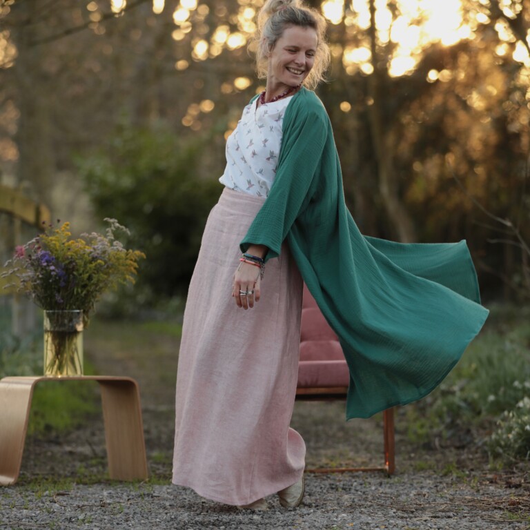 Meta SS25 - Calixte - Double gaze de coton vert printemps – Unique