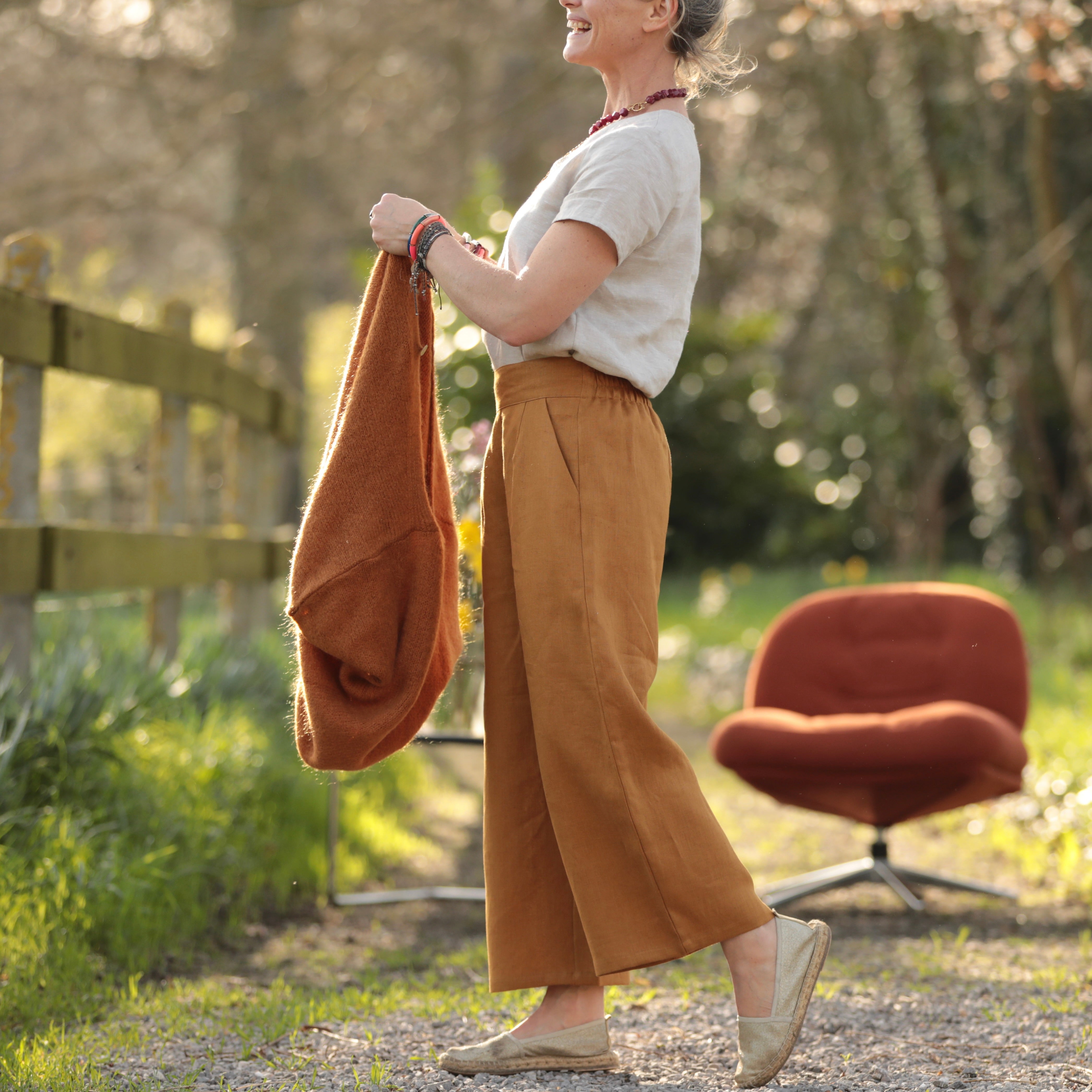 Quintessence - Pantalon Briac - lin ocre – XXL
