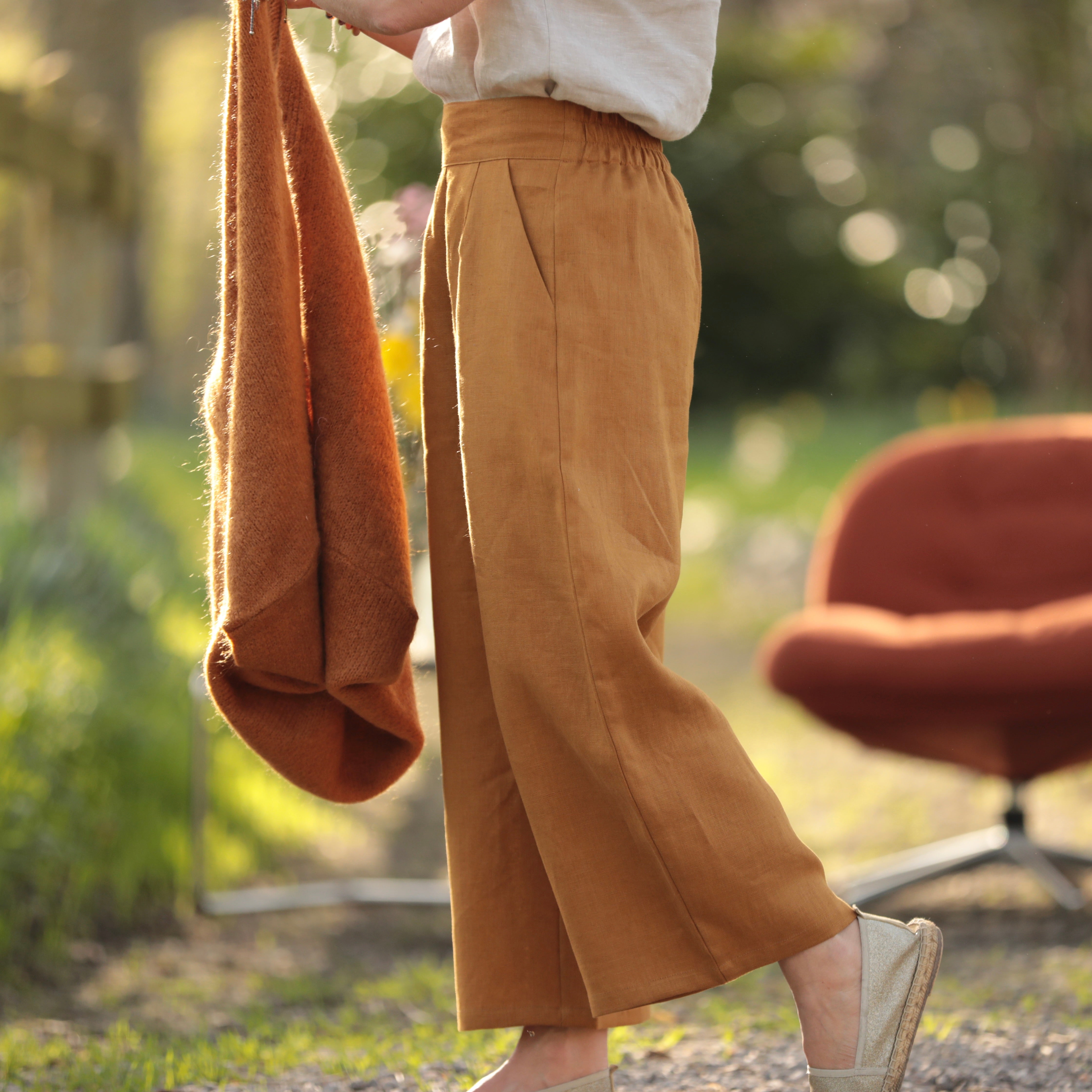 Quintessence - Pantalon Briac - lin ocre – XXL