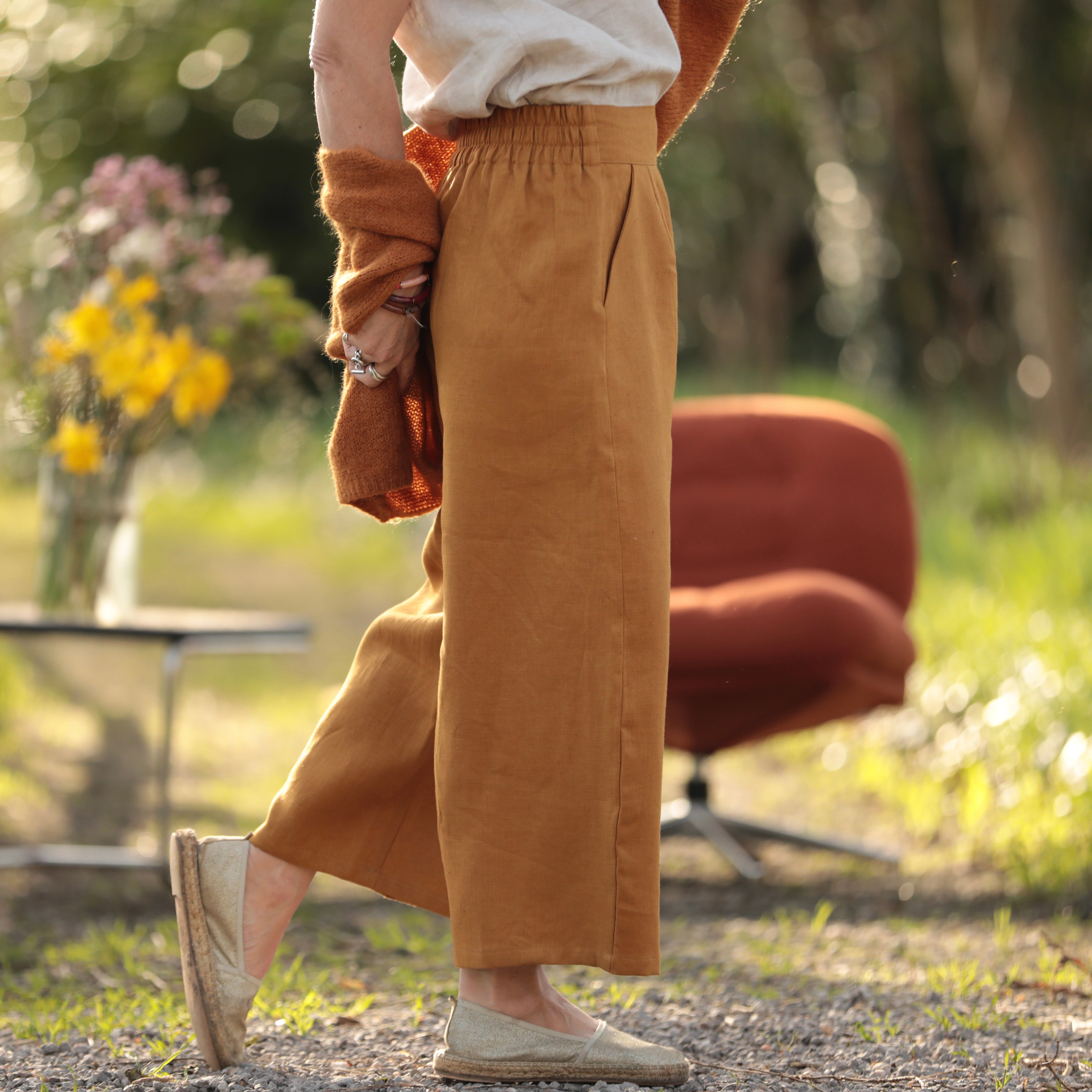 Quintessence - Pantalon Briac - lin ocre – XXL